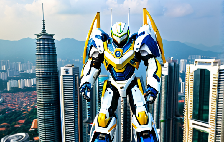 **

"A vibrant, family-friendly scene of Volt, the eagle-inspired Mini Force robot, soaring through the Malaysian sky above Kuala Lumpur. Volt is fully clothed in a blue and white robotic suit, displaying perfect anatomy and correct proportions. The background showcases the Petronas Twin Towers and other city landmarks.  safe for work, appropriate content, professional design, modest appearance, natural pose, well-formed hands, proper finger count, high quality."

**